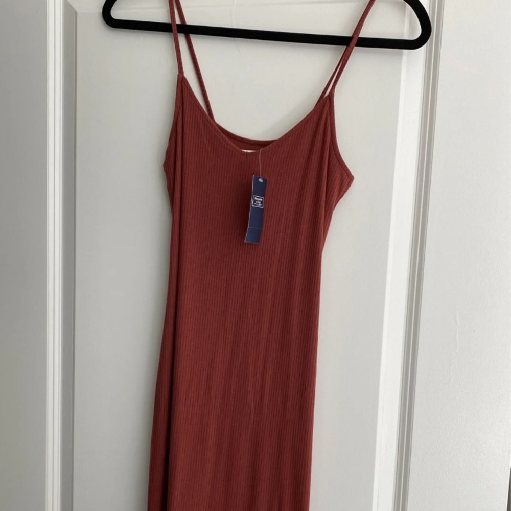 Rust midi dress